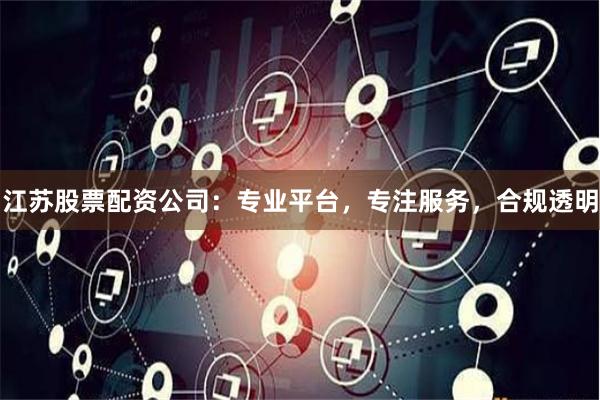 江苏股票配资公司:专业平台,专注服务,合规透明
